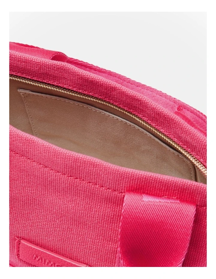 Micro Tote Crossbody Bag in Flamingo image 7