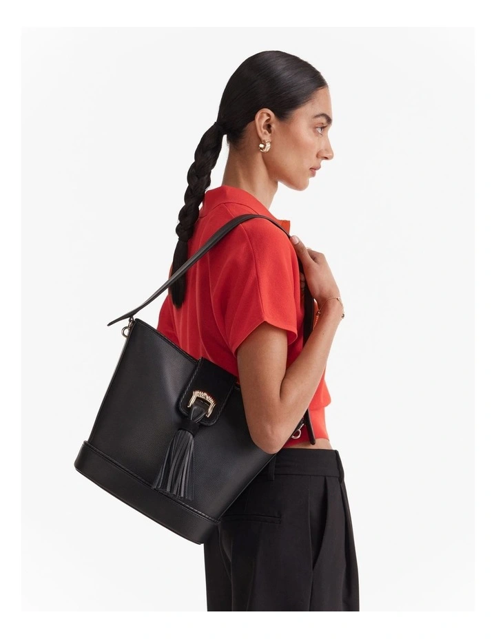 Cedar Bucket Bag in Black image 2