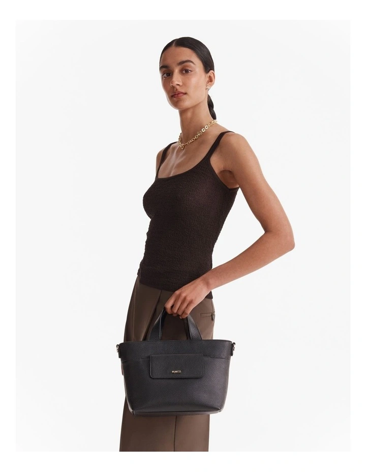Preston Mini Tote Bag in Black image 2