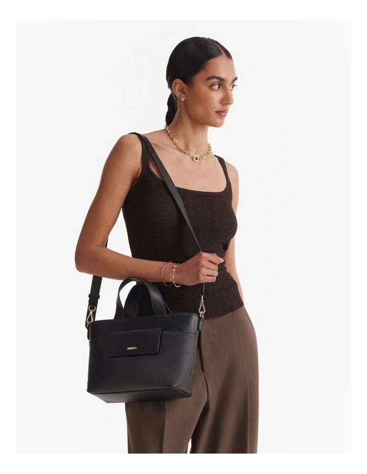 Preston Mini Tote Bag in Black image 7