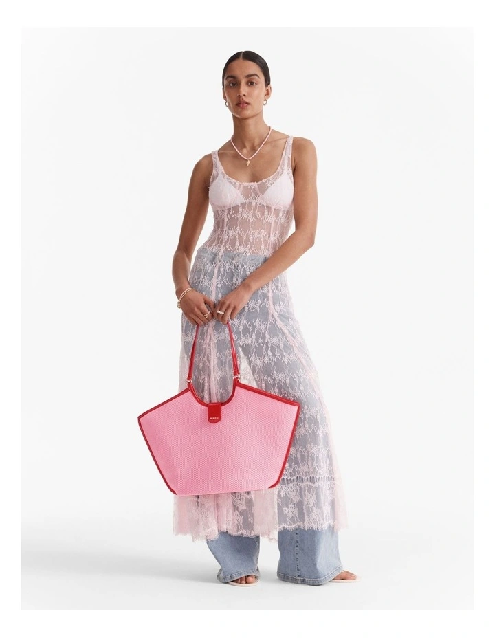 Hera Knit Tote Bag in Pink Sorbet image 7