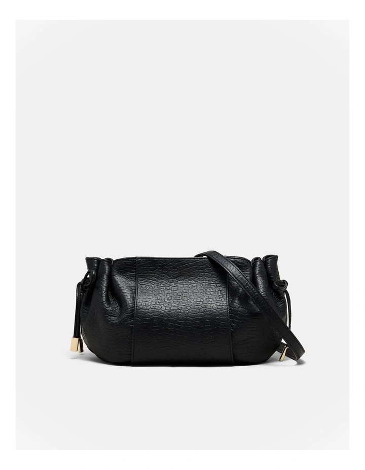 Fleur Tie Crossbody Bag in Black image 5