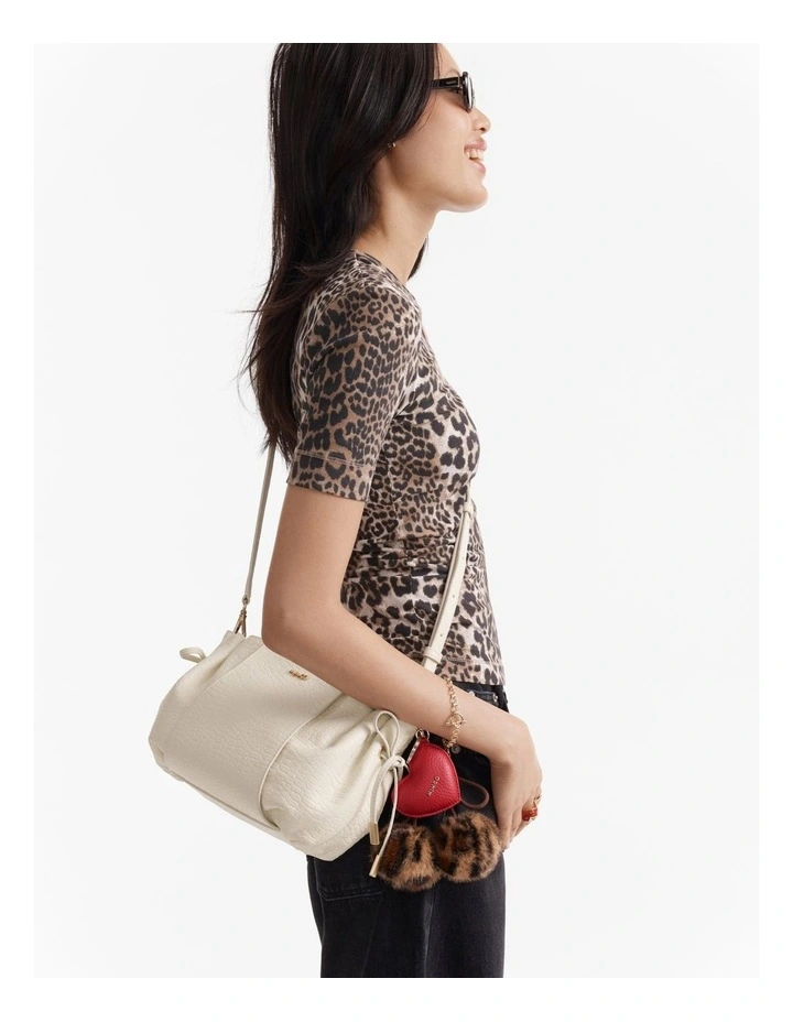 Fleur Tie Crossbody Bag in Vanilla image 2