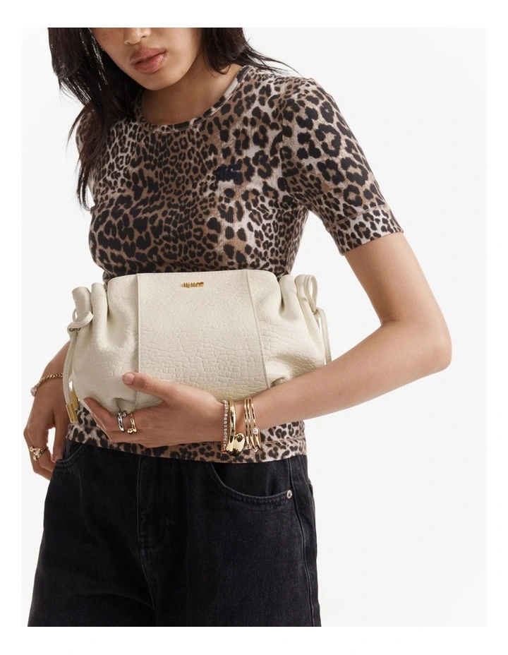 Fleur Tie Crossbody Bag in Vanilla image 4