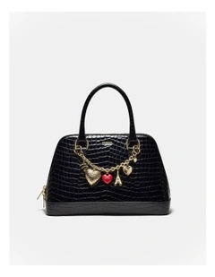 Noir Charm Bowler Bag in Black