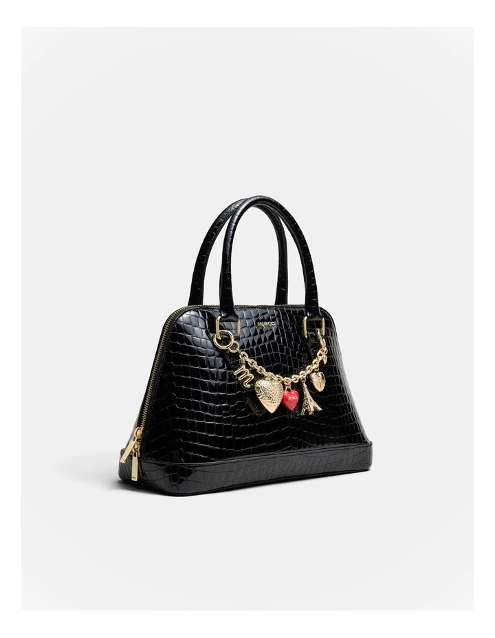 Noir Charm Bowler Bag in Black image 3