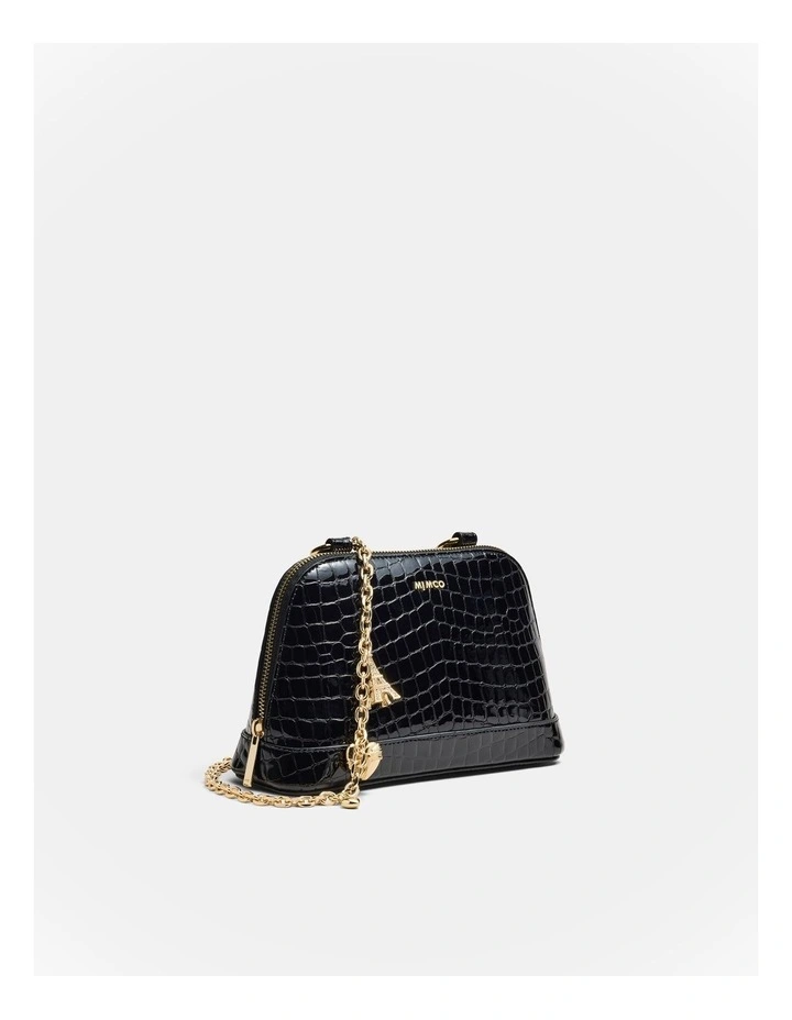Noir Charm Chain Crossbody Bag in Black image 3