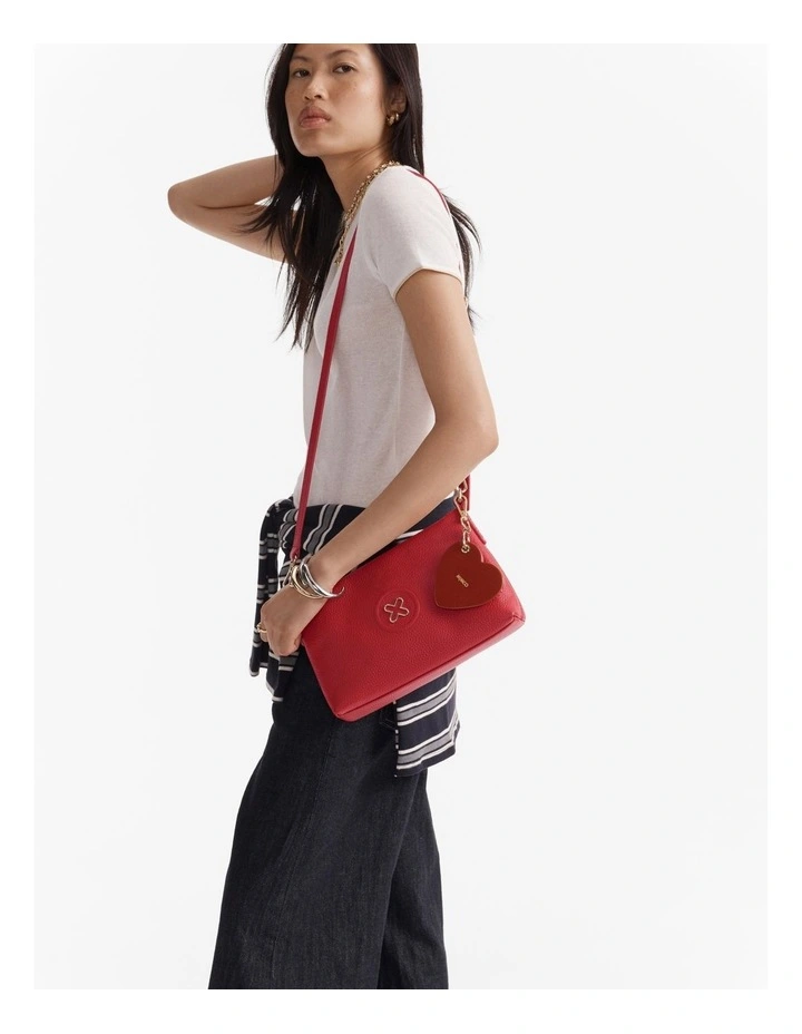 Bay Strap Crossbody Bag in Lipstick Red image 4