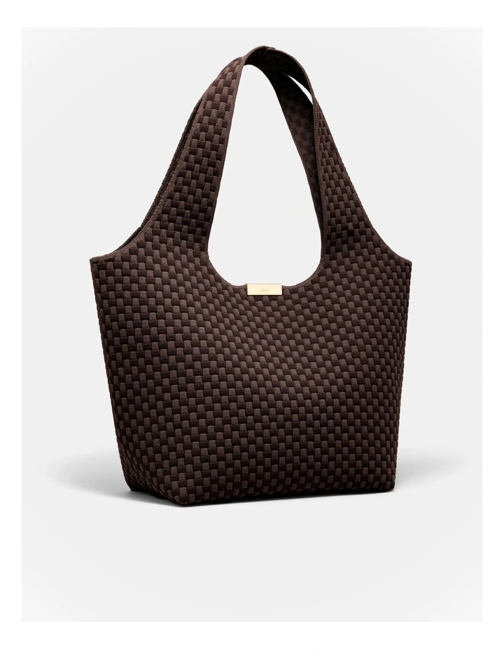 Amelie Basket Tote Bag in Chocolate image 3
