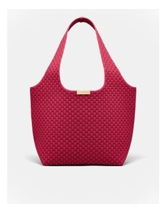 Amelie Basket Tote Bag in Lipstick Red