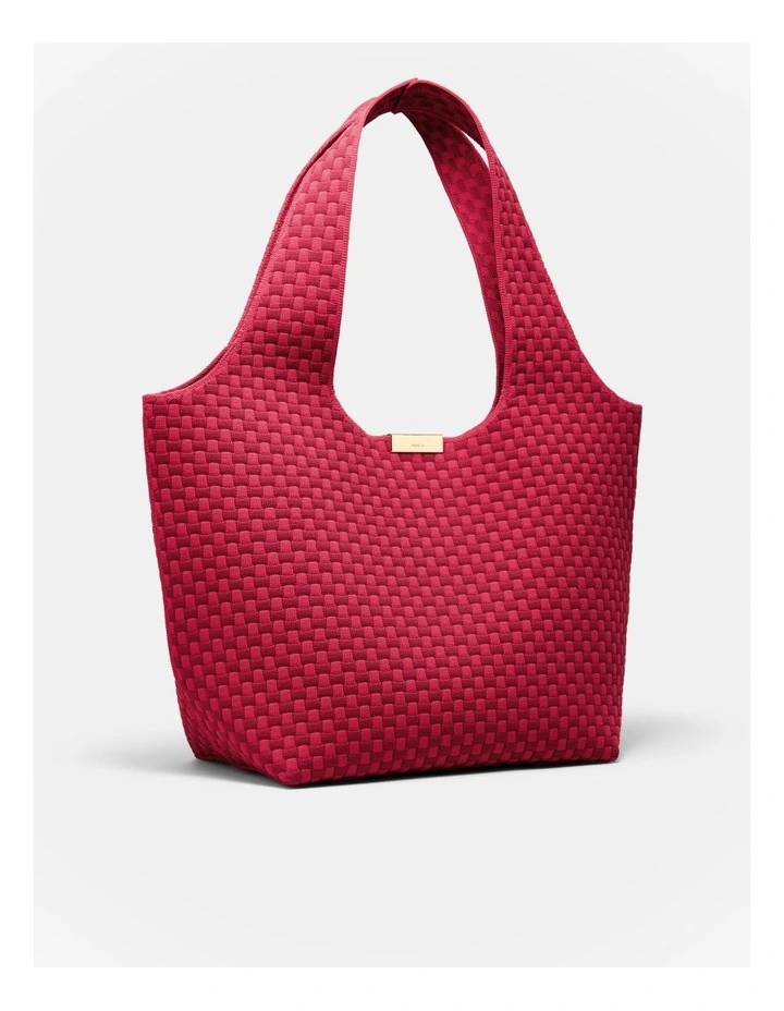 Amelie Basket Tote Bag in Lipstick Red image 3