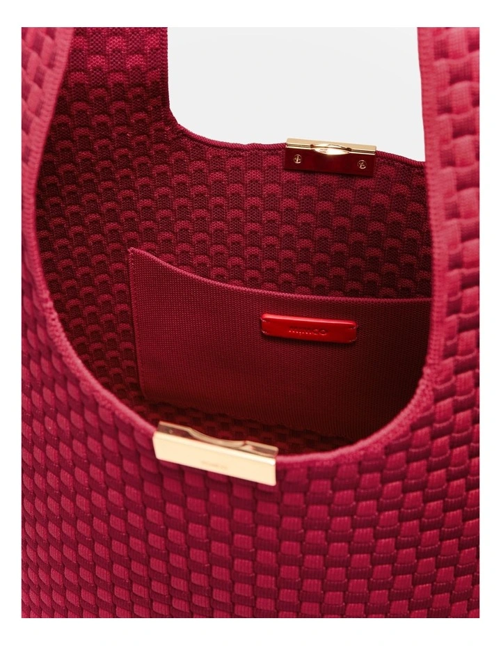 Amelie Basket Tote Bag in Lipstick Red image 6
