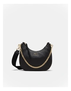 Lily Crescent Crossbody Bag in Black
