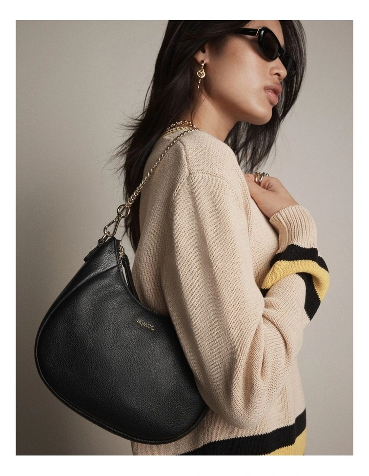 Lily Crescent Crossbody Bag in Black image 4