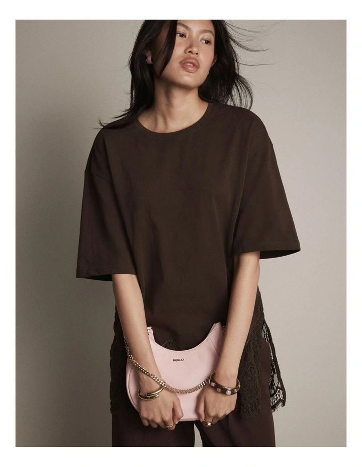 Lily Crescent Crossbody Bag in Petal image 4