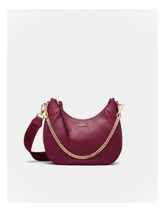 Lily Crescent Crossbody Bag in Bordeaux