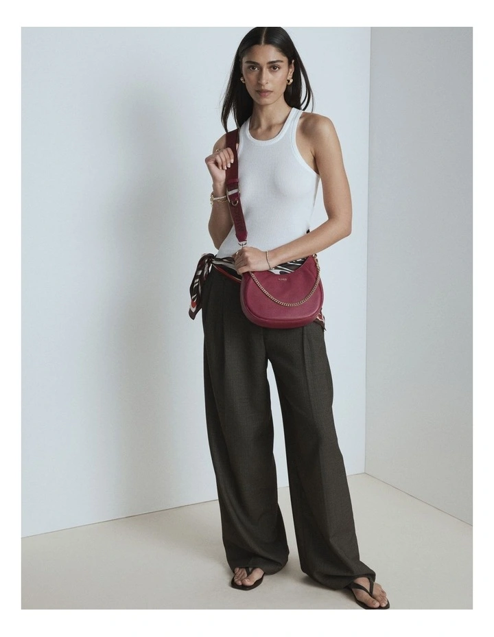 Lily Crescent Crossbody Bag in Bordeaux image 4