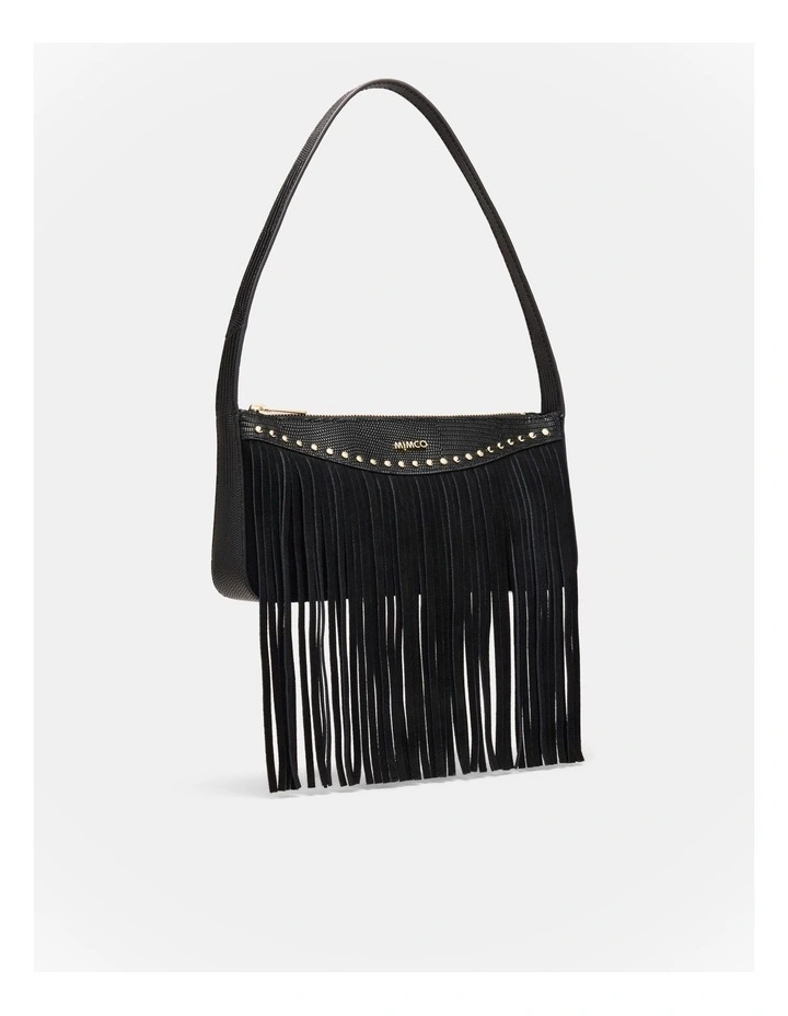 Rebel Fringe Shoulder Bag in Black image 3