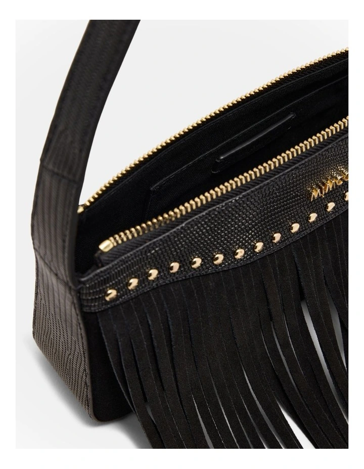 Rebel Fringe Shoulder Bag in Black image 6