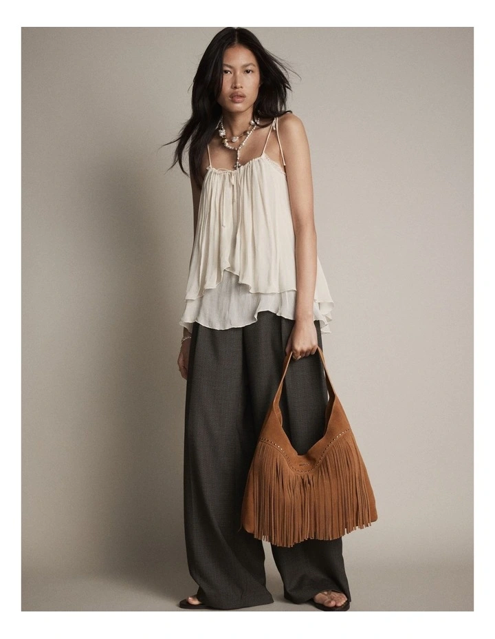 Rebel Fringe Hobo Bag in Pecan image 2