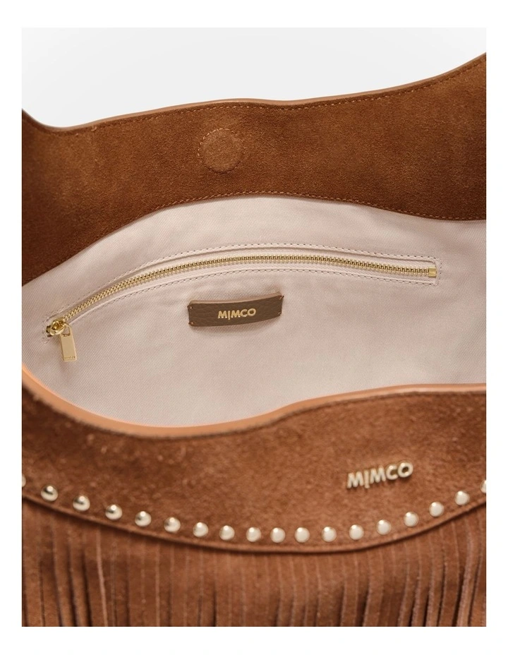 Rebel Fringe Hobo Bag in Pecan image 6