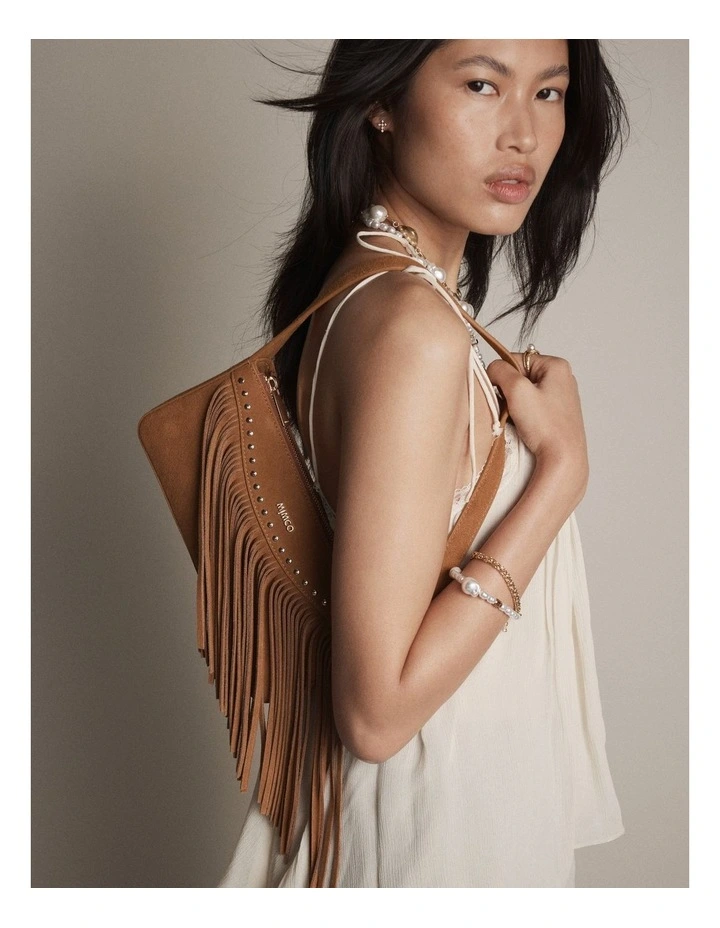 Rebel Fringe Shoulder Bag in Pecan image 2