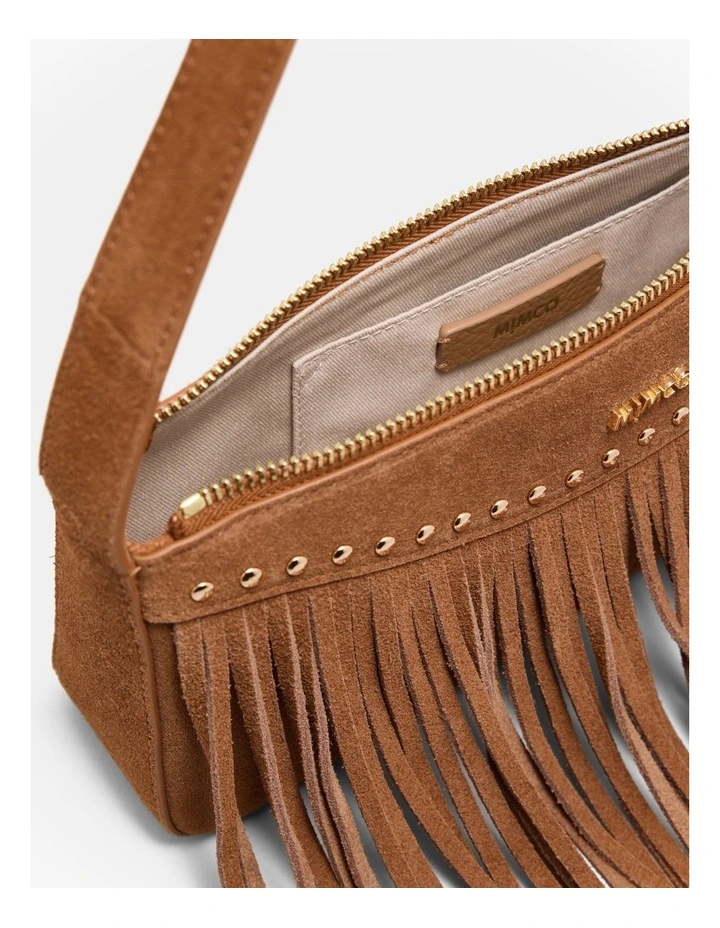 Rebel Fringe Shoulder Bag in Pecan image 6