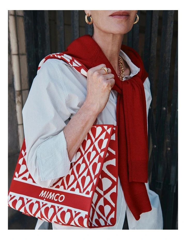 Blondie Boxy Tote Bag in Red Multi image 2