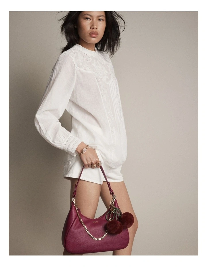 Lily Shoulder Day Bag in Bordeaux image 2