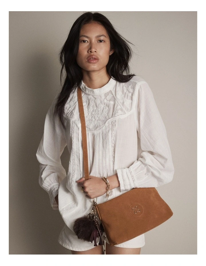 Bay Strap Crossbody Bag in Pecan image 4