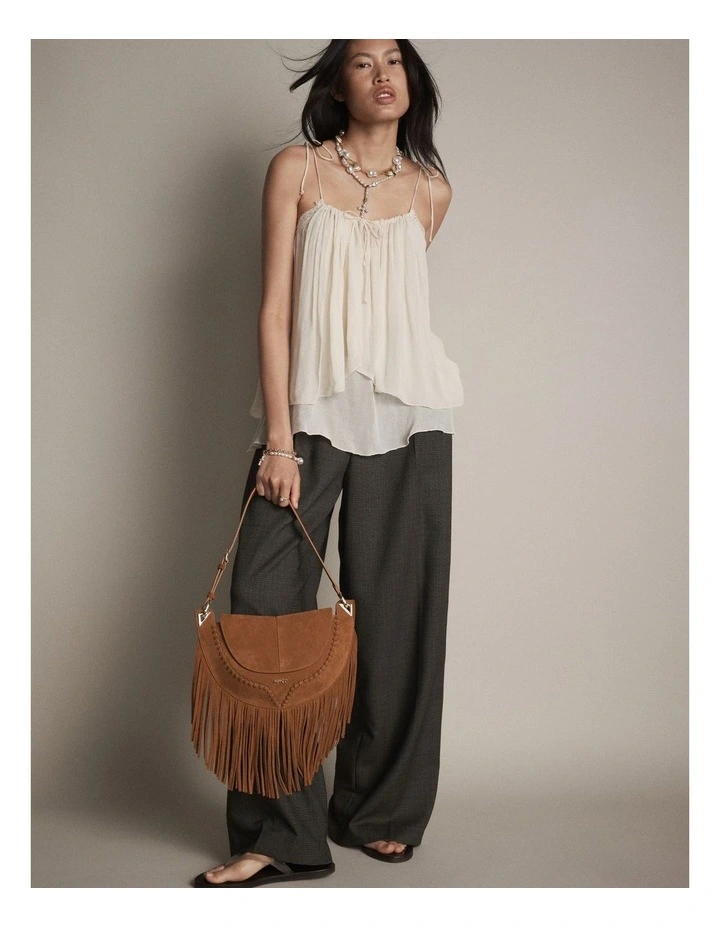 Dolly Fringe Shoulder Bag in Pecan image 7