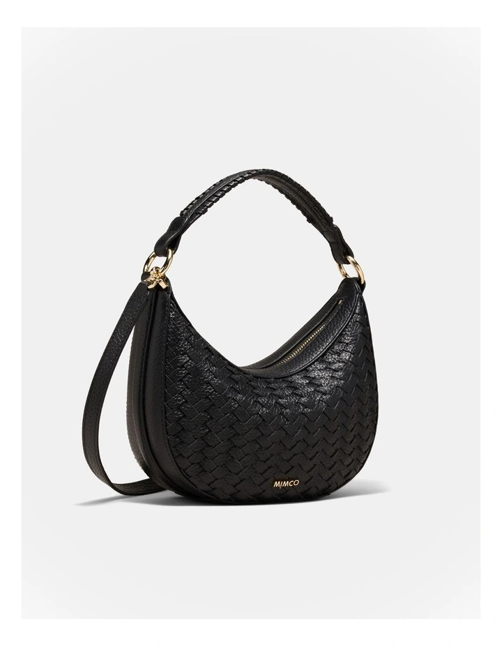 Luna Mini Crescent Bag in Black image 3