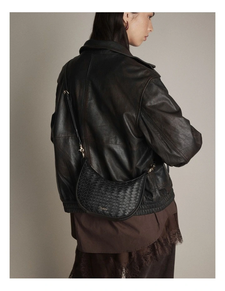 Luna Mini Crescent Bag in Black image 4