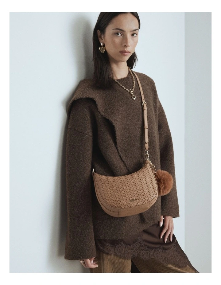 Luna Mini Crescent Bag in Caramel image 4