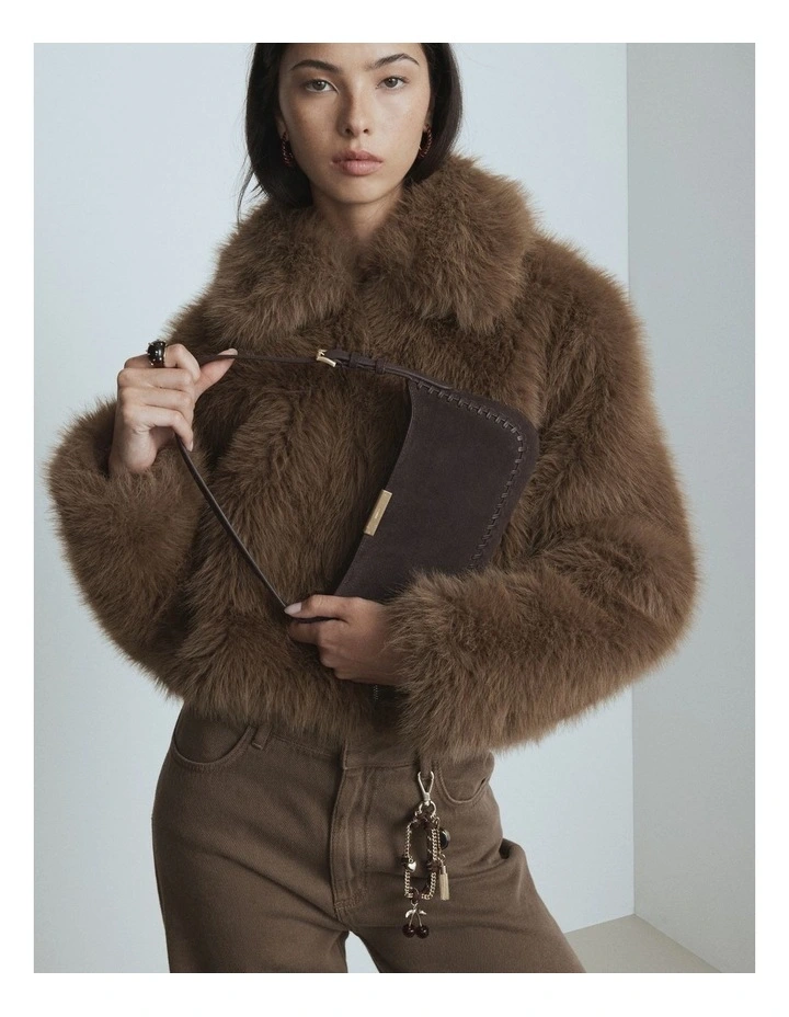 Cove Slim Shoulder Bag in Bitter Chocolate image 2