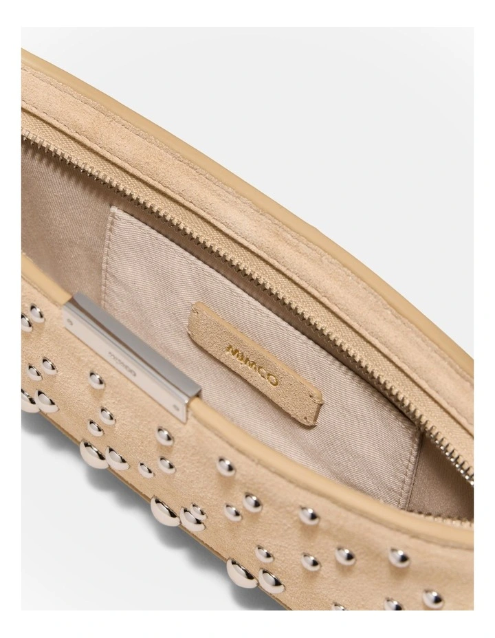 Cove Slim Studded Shoulder Bag in Sand image 7
