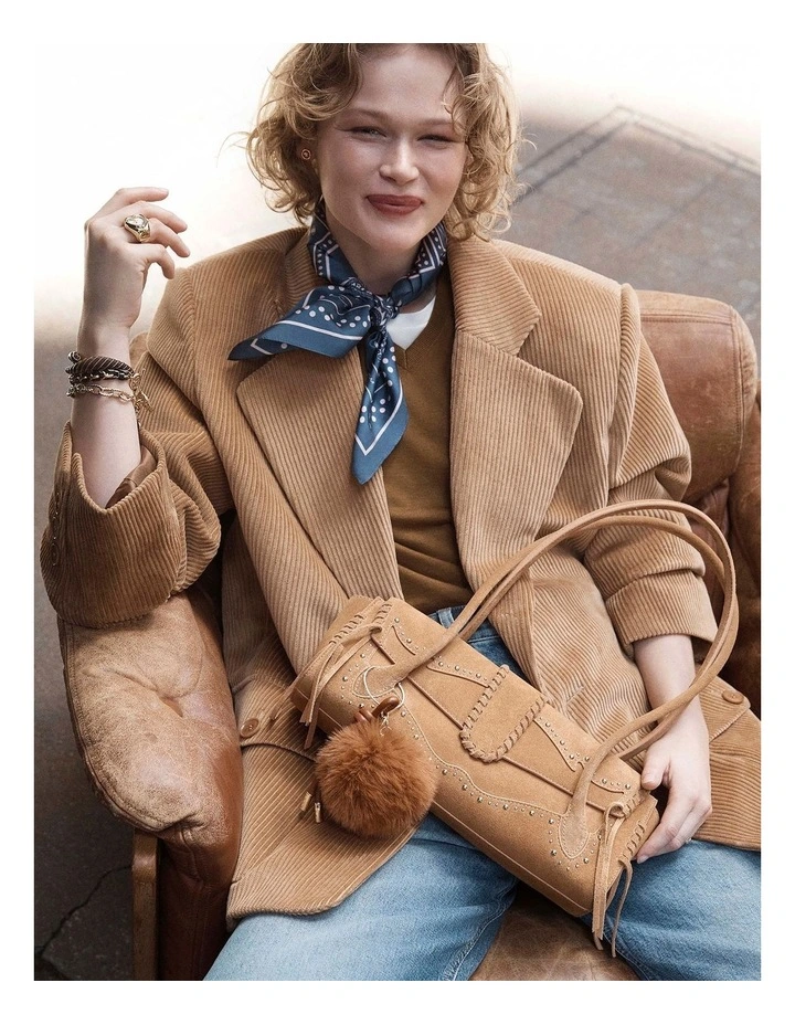 Sable Studded Shoulder Bag in Tan image 2