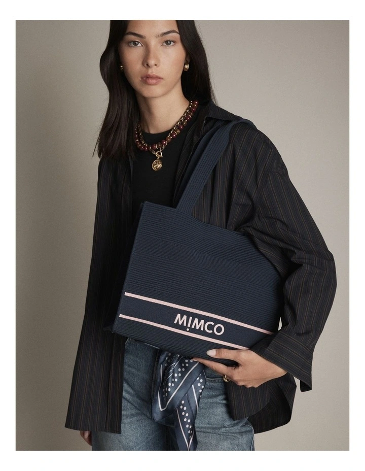 Blondie Boxy Tote Bag in Navy image 2