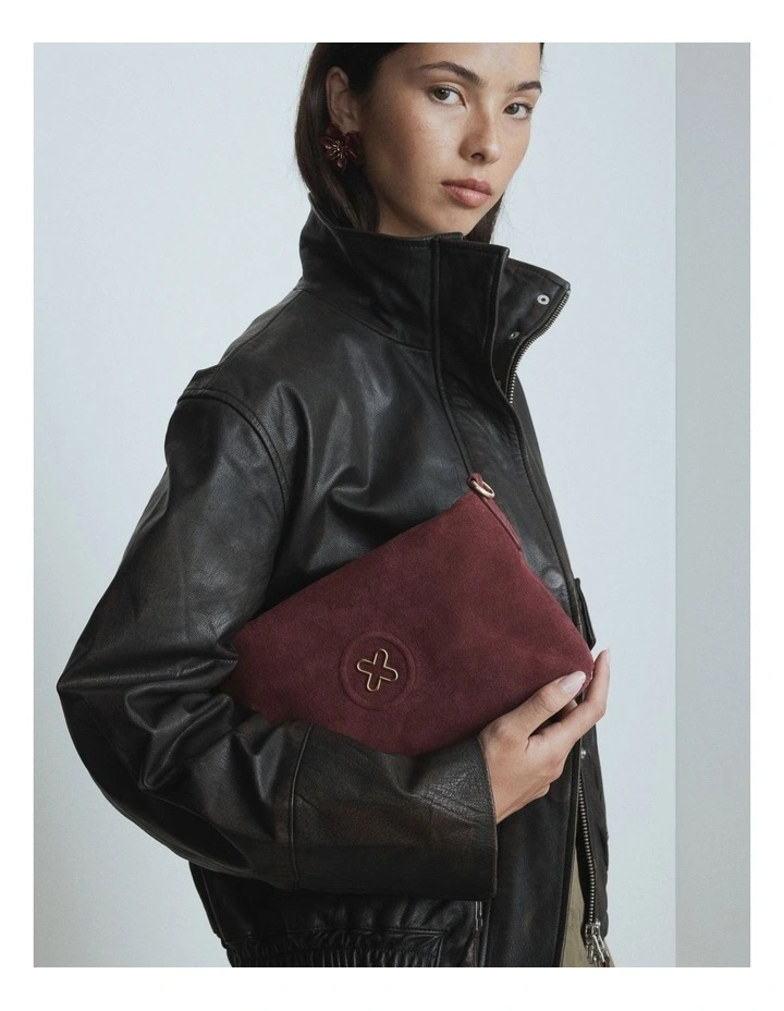 Bay Strap Crossbody Bag in Merlot image 2