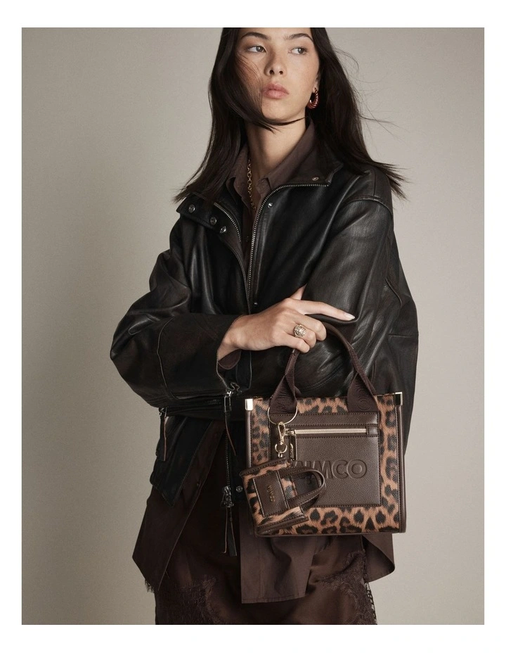 Patch Mini Tote Bag in Leopard image 2