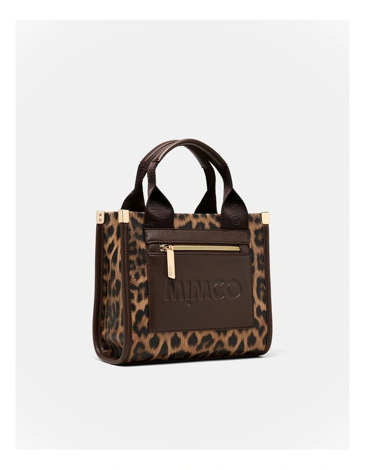Patch Mini Tote Bag in Leopard image 3