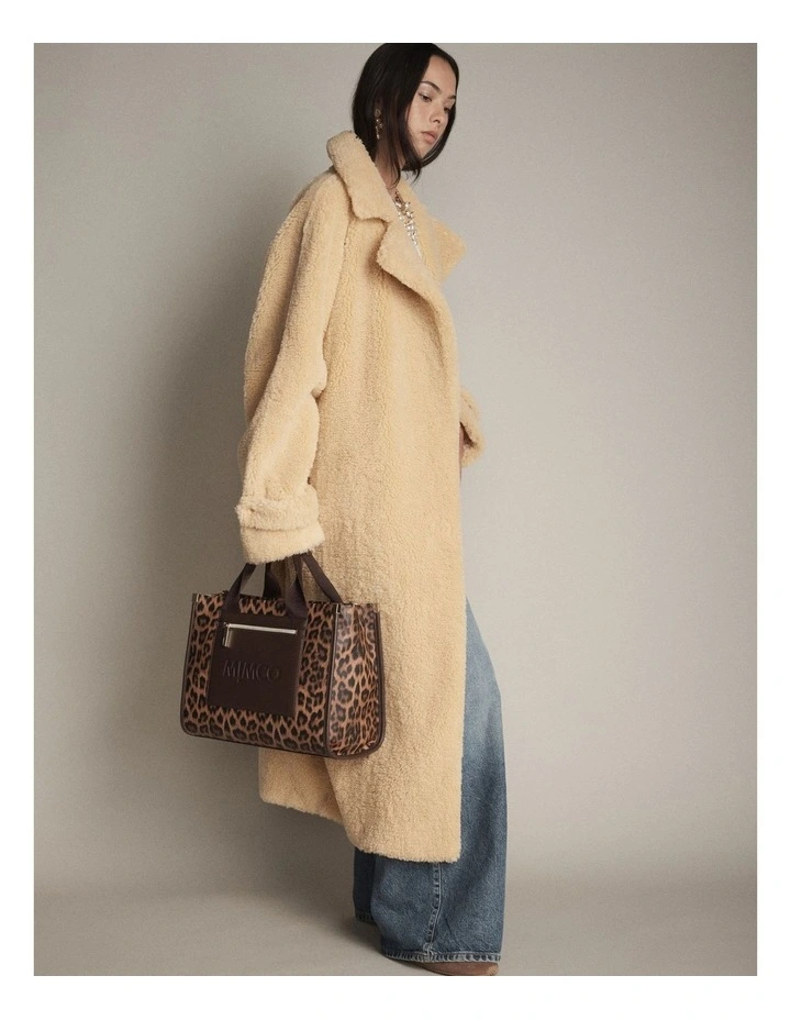 Patch Tote Bag in Leopard image 2