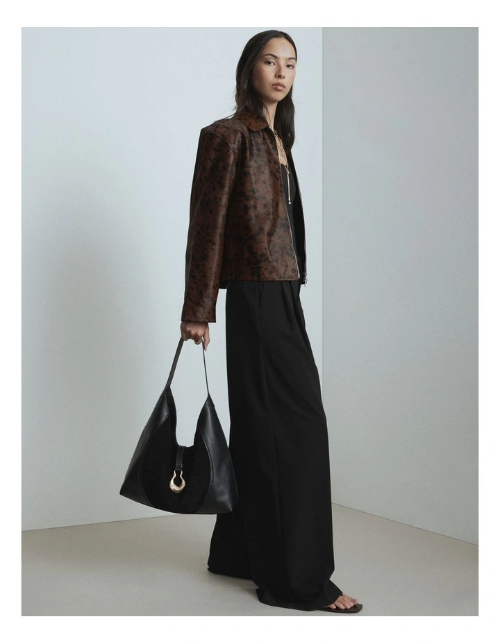 Shield Hobo Bag in Black image 4