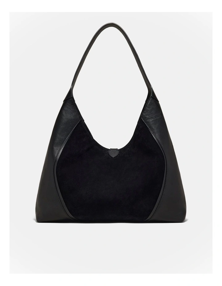 Shield Hobo Bag in Black image 5