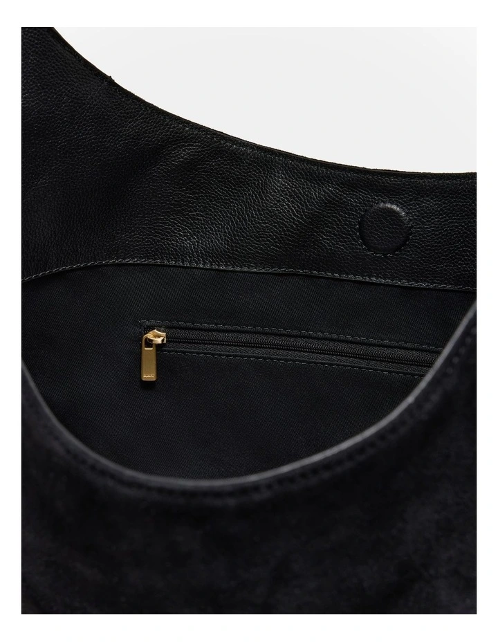 Shield Hobo Bag in Black image 7
