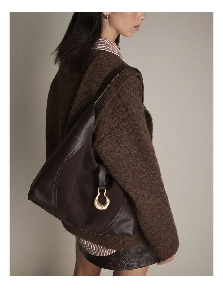 Shield Hobo Bag in Bitter Chocolate image 2