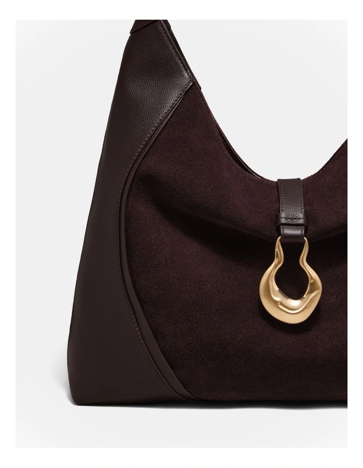 Shield Hobo Bag in Bitter Chocolate image 6