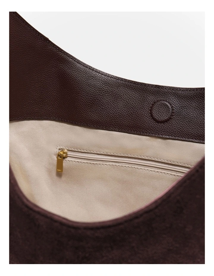 Shield Hobo Bag in Bitter Chocolate image 7