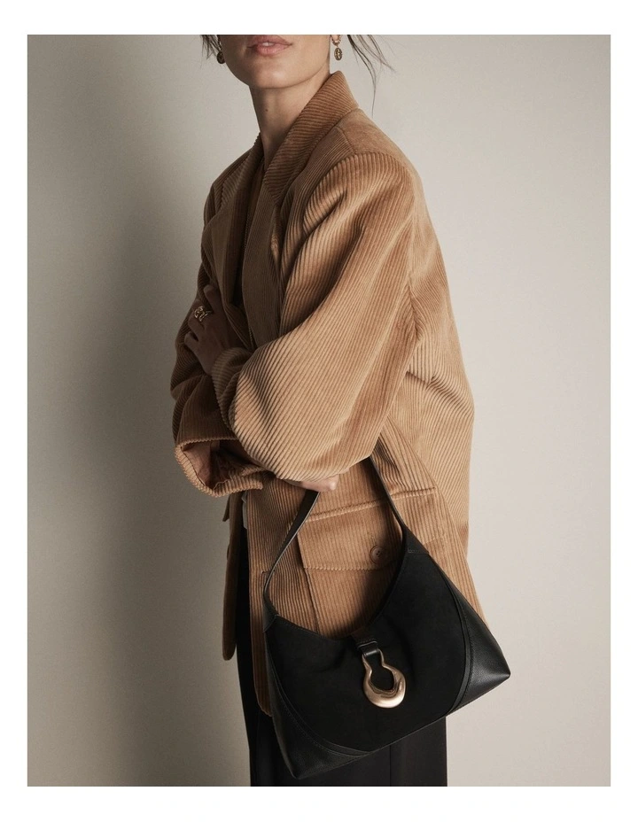 Shield Shoulder Bag in Black image 2