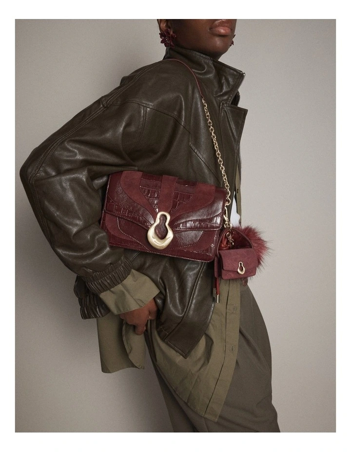 Shield Crossbody Bag in Merlot image 4